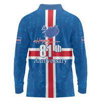 Iceland Icelandic National Day Long Sleeve Polo Shirt Happy 81th Anniversary