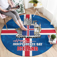 Iceland Icelandic National Day Round Carpet Happy 81th Anniversary