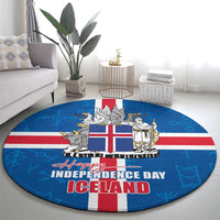 Iceland Icelandic National Day Round Carpet Happy 81th Anniversary