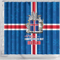 Iceland Icelandic National Day Shower Curtain Happy 81th Anniversary