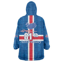 Iceland Icelandic National Day Wearable Blanket Hoodie Happy 81th Anniversary