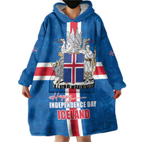Iceland Icelandic National Day Wearable Blanket Hoodie Happy 81th Anniversary