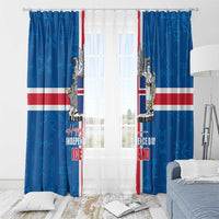 Iceland Icelandic National Day Window Curtain Happy 81th Anniversary