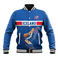 Iceland Basketball Custom Baseball Jacket Blue Style