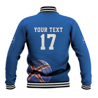 Iceland Basketball Custom Baseball Jacket Blue Style