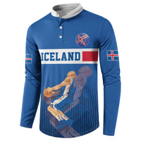 Iceland Basketball Custom Button Sweatshirt Blue Style