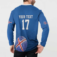 Iceland Basketball Custom Button Sweatshirt Blue Style