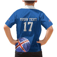 Iceland Basketball Custom Family Matching Mermaid Dress and Hawaiian Shirt Blue Style