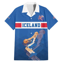 Iceland Basketball Custom Family Matching Mermaid Dress and Hawaiian Shirt Blue Style