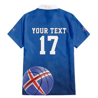 Iceland Basketball Custom Family Matching Mermaid Dress and Hawaiian Shirt Blue Style