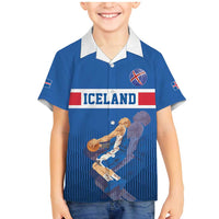 Iceland Basketball Custom Family Matching Mermaid Dress and Hawaiian Shirt Blue Style