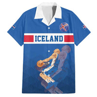 Iceland Basketball Custom Family Matching Off Shoulder Maxi Dress and Hawaiian Shirt Blue Style