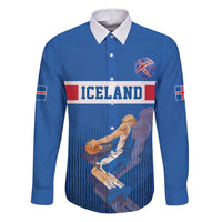 Iceland Basketball Custom Family Matching Puletasi and Hawaiian Shirt Blue Style