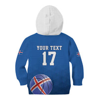 Iceland Basketball Custom Kid Hoodie Blue Style
