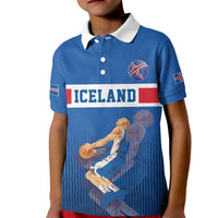 Iceland Basketball Custom Kid Polo Shirt Blue Style