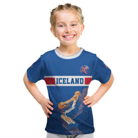 Iceland Basketball Custom Kid T Shirt Blue Style