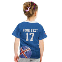 Iceland Basketball Custom Kid T Shirt Blue Style