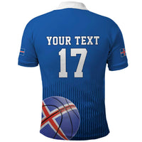 Iceland Basketball Custom Polo Shirt Blue Style
