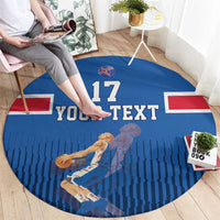 Iceland Basketball Custom Round Carpet Blue Style