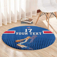 Iceland Basketball Custom Round Carpet Blue Style