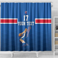 Iceland Basketball Custom Shower Curtain Blue Style