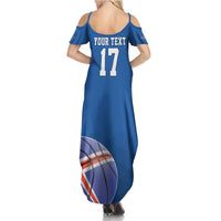 Iceland Basketball Custom Summer Maxi Dress Blue Style