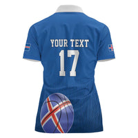 Iceland Basketball Custom Women Polo Shirt Blue Style