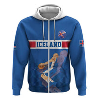 Iceland Basketball Custom Zip Hoodie Blue Style