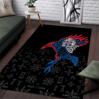 Iceland Viking Culture Area Rug Norse Mythology Raven Tattoo