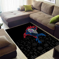 Iceland Viking Culture Area Rug Norse Mythology Raven Tattoo