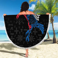 Iceland Viking Culture Beach Blanket Norse Mythology Raven Tattoo