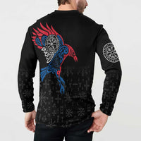 Iceland Viking Culture Button Sweatshirt Norse Mythology Raven Tattoo