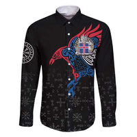 Iceland Viking Culture Family Matching Off Shoulder Short Dress and Hawaiian Shirt Norse Mythology Raven Tattoo