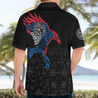 Iceland Viking Culture Hawaiian Shirt Norse Mythology Raven Tattoo