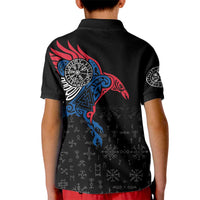 Iceland Viking Culture Kid Polo Shirt Norse Mythology Raven Tattoo