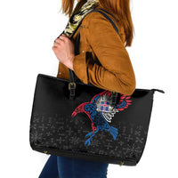 Iceland Viking Culture Leather Tote Bag Norse Mythology Raven Tattoo