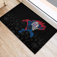 Iceland Viking Culture Rubber Doormat Norse Mythology Raven Tattoo