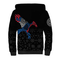 Iceland Viking Culture Sherpa Hoodie Norse Mythology Raven Tattoo