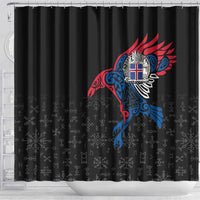 Iceland Viking Culture Shower Curtain Norse Mythology Raven Tattoo