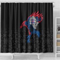 Iceland Viking Culture Shower Curtain Norse Mythology Raven Tattoo