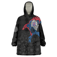 Iceland Viking Culture Wearable Blanket Hoodie Norse Mythology Raven Tattoo