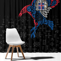 Iceland Viking Culture Window Curtain Norse Mythology Raven Tattoo