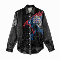 Iceland Viking Culture Women Casual Shirt Norse Mythology Raven Tattoo