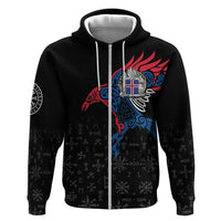 Iceland Viking Culture Zip Hoodie Norse Mythology Raven Tattoo
