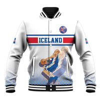 Iceland Basketball Custom Baseball Jacket White Style