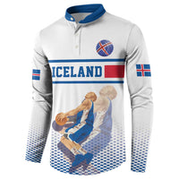 Iceland Basketball Custom Button Sweatshirt White Style
