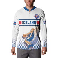 Iceland Basketball Custom Button Sweatshirt White Style