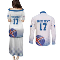 Iceland Basketball Custom Couples Matching Puletasi and Long Sleeve Button Shirt White Style