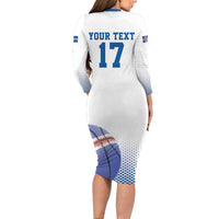 Iceland Basketball Custom Family Matching Long Sleeve Bodycon Dress and Hawaiian Shirt White Style