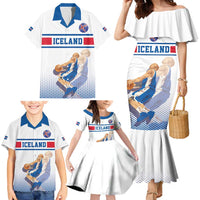 Iceland Basketball Custom Family Matching Mermaid Dress and Hawaiian Shirt White Style